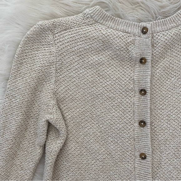 Madewell Cream Oatmeal Backroad Button-Back Knit Sweater - Picture 8 of 12